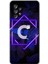 Samsung Galaxy A72 Kılıf Hd Desen Baskılı Arka Kapak - Dark Neon Yaprak C Harfi 1