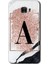 Samsung Galaxy C7 Pro Kılıf Hd Desen Baskılı Arka Kapak - Pembe Mermer Desenli A Harfi 1
