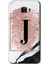Samsung Galaxy C7 Pro Kılıf Hd Desen Baskılı Arka Kapak - Pembe Mermer Desenli J Harfi 1