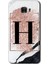 Samsung Galaxy C9 Pro Kılıf Hd Desen Baskılı Arka Kapak - Pembe Mermer Desenli H Harfi 1