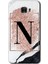 Samsung Galaxy C9 Pro Kılıf Hd Desen Baskılı Arka Kapak - Pembe Mermer Desenli N Harfi 1