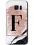 Samsung Galaxy S7 Edge Kılıf Hd Desen Baskılı Arka Kapak - Pembe Mermer Desenli F Harfi 1