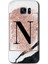 Samsung Galaxy S7 Edge Kılıf Hd Desen Baskılı Arka Kapak - Pembe Mermer Desenli N Harfi 1