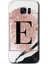 Samsung Galaxy S7 Edge Kılıf Hd Desen Baskılı Arka Kapak - Pembe Mermer Desenli E Harfi 1