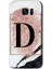 Samsung Galaxy S7 Edge Kılıf Hd Desen Baskılı Arka Kapak - Pembe Mermer Desenli D Harfi 1