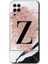 Samsung Galaxy M12 Kılıf Hd Desen Baskılı Arka Kapak - Pembe Mermer Desenli Z Harfi 1