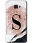 Samsung Galaxy C9 Pro Kılıf Hd Desen Baskılı Arka Kapak - Pembe Mermer Desenli S Harfi 1