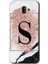 Samsung Galaxy J6 Plus Kılıf Hd Desen Baskılı Arka Kapak - Pembe Mermer Desenli S Harfi 1