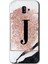 Samsung Galaxy J6 Plus Kılıf Hd Desen Baskılı Arka Kapak - Pembe Mermer Desenli J Harfi 1