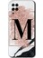 Samsung Galaxy A01 Core Kılıf Hd Desen Baskılı Arka Kapak - Pembe Mermer Desenli M Harfi 1