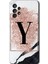 Samsung Galaxy A32 4g Kılıf Hd Desen Baskılı Arka Kapak - Pembe Mermer Desenli Y Harfi 1