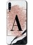 Samsung Galaxy A70 Kılıf Hd Desen Baskılı Arka Kapak - Pembe Mermer Desenli A Harfi 1