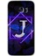Samsung Galaxy S7 Edge Kılıf Hd Desen Baskılı Arka Kapak - Dark Neon Yaprak J Harfi 1