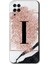 Samsung Galaxy Note 5 Kılıf Hd Desen Baskılı Arka Kapak - Pembe Mermer Desenli I Harfi 1