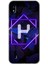 Samsung Galaxy A10 Kılıf Hd Desen Baskılı Arka Kapak - Dark Neon Yaprak H Harfi 1