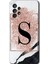 Samsung Galaxy A32 4g Kılıf Hd Desen Baskılı Arka Kapak - Pembe Mermer Desenli S Harfi 1