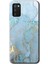 Samsung Galaxy A02S Kılıf Hd Desen Baskılı Arka Kapak - Mavi Gold Mermer 1
