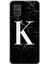 Samsung Galaxy A51 Kılıf Hd Desen Baskılı Arka Kapak - Siyah Mermer Desenli K Harfi 1