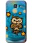 Samsung Galaxy A8 2016 Kılıf Hd Desen Baskılı Arka Kapak - Owl Bird Stars 1
