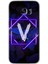 Samsung Galaxy S7 Edge Kılıf Hd Desen Baskılı Arka Kapak - Dark Neon Yaprak V Harfi 1