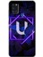 Samsung Galaxy A21S Kılıf Hd Desen Baskılı Arka Kapak - Dark Neon Yaprak U Harfi 1