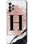 Samsung Galaxy A52 Kılıf Hd Desen Baskılı Arka Kapak - Pembe Mermer Desenli H Harfi 1