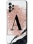 Samsung Galaxy A53 Kılıf Hd Desen Baskılı Arka Kapak - Pembe Mermer Desenli A Harfi 1