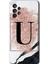 Samsung Galaxy A52S Kılıf Hd Desen Baskılı Arka Kapak - Pembe Mermer Desenli U Harfi 1