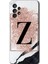 Samsung Galaxy A72 Kılıf Hd Desen Baskılı Arka Kapak - Pembe Mermer Desenli Z Harfi 1