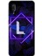Samsung Galaxy A02 Kılıf Hd Desen Baskılı Arka Kapak - Dark Neon Yaprak L Harfi 1