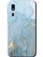 Samsung Galaxy A2 Core Kılıf Hd Desen Baskılı Arka Kapak - Mavi Gold Mermer 1