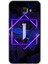 Samsung Galaxy C7 Kılıf Hd Desen Baskılı Arka Kapak - Dark Neon Yaprak I Harfi 1