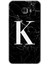 Samsung Galaxy C7 Pro Kılıf Hd Desen Baskılı Arka Kapak - Siyah Mermer Desenli K Harfi 1