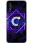 Samsung Galaxy A70S Kılıf Hd Desen Baskılı Arka Kapak - Dark Neon Yaprak C Harfi 1