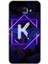 Samsung Galaxy C7 Pro Kılıf Hd Desen Baskılı Arka Kapak - Dark Neon Yaprak K Harfi 1