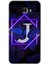 Samsung Galaxy C7 Pro Kılıf Hd Desen Baskılı Arka Kapak - Dark Neon Yaprak J Harfi 1
