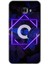 Samsung Galaxy C7 Pro Kılıf Hd Desen Baskılı Arka Kapak - Dark Neon Yaprak O Harfi 1