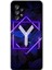 Samsung Galaxy A72 Kılıf Hd Desen Baskılı Arka Kapak - Dark Neon Yaprak Y Harfi 1