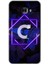 Samsung Galaxy C9 Pro Kılıf Hd Desen Baskılı Arka Kapak - Dark Neon Yaprak C Harfi 1