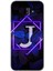 Samsung Galaxy J6 Plus Kılıf Hd Desen Baskılı Arka Kapak - Dark Neon Yaprak J Harfi 1