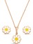 925 Ayar Gümüş İkili Rose Papatya Set - S017702 1