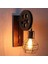 Retro Vintage Duvar Işık Endüstriyel Duvar Lambası Gölge Fikstürü Demir Çatı Kafe Bar Ayarlanabilir Aplik Işıkları Wandlamp Dekorasyon LED (Siyah) (Yurt Dışından) 2