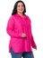 Büyük Beden Torba Cepli Yanları Yırtmaçlı Fuşya Gömlek 5