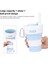 350ML Katlanır Taşınabilir Silikon Kabı (Beyaz Kırmızı) 3