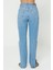 Diana Açık Mavi Yüksek Bel Paçası Yırtmaçlı Yıpratmalı Düğmeli Dad Straight Fit Jean Pantolon C 4517-060 4