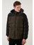 Slim Fit Çıkarılabilir Suni Tüylü Kapüşonlu Şişme Mont Erkek Mont 5760076 3