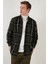 Pamuklu Ekoseli Slim Fit Düğmeli Yaka Gömlek Erkek Gömlek CF23W114653 2