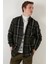 Pamuklu Ekoseli Slim Fit Düğmeli Yaka Gömlek Erkek Gömlek CF23W114653 4
