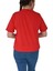 Kadın Kırmız Sıfır Yaka Baskılı Tişört BGL-ST02096 3