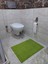 Banyo Paspası Kaymaz Taban Welsoft Ayak İzli Yeşil 50x70 cm 3'lü 1